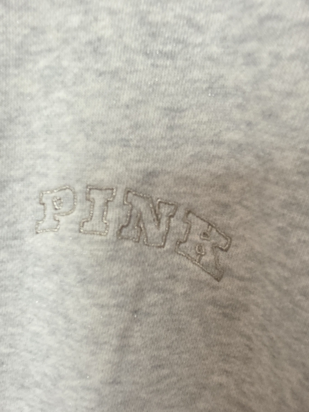 PINK Victoria's Secret Heather Gray Embroidered Logo Crewneck